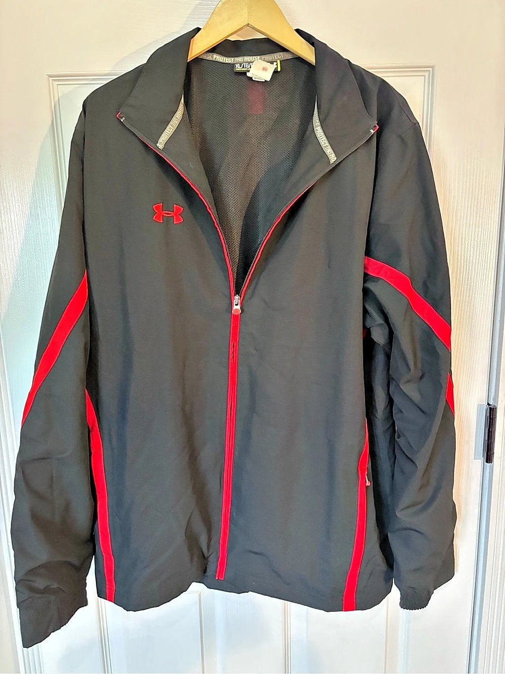 Under Armour Protect This House Full Zip Track Jacket Black & Red XL